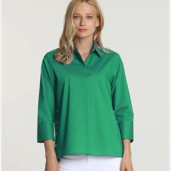 Hinson Wu Tops - Hinson Wu Maxine green shirt size Medium 3/4 length sleeves, button sides